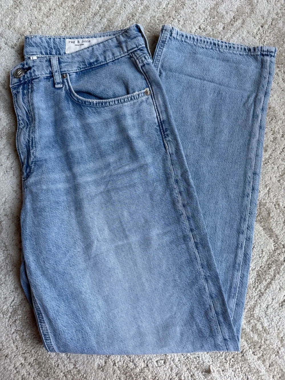 rag & bone Light The Baggy Dre Blue Low-Rise Boyfriend Jeans - Picture 4 of 6